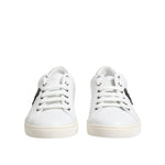 Dolce & Gabbana White Crown Bee Leather Low Top Sneakers Shoes MV7936-42