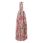 Dolce & Gabbana White Floral Silk Halter A-line Maxi Dress DR281310-38
