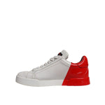 Dolce & Gabbana White Red Logo Portofino Sneakers Shoes LA12702-36.5