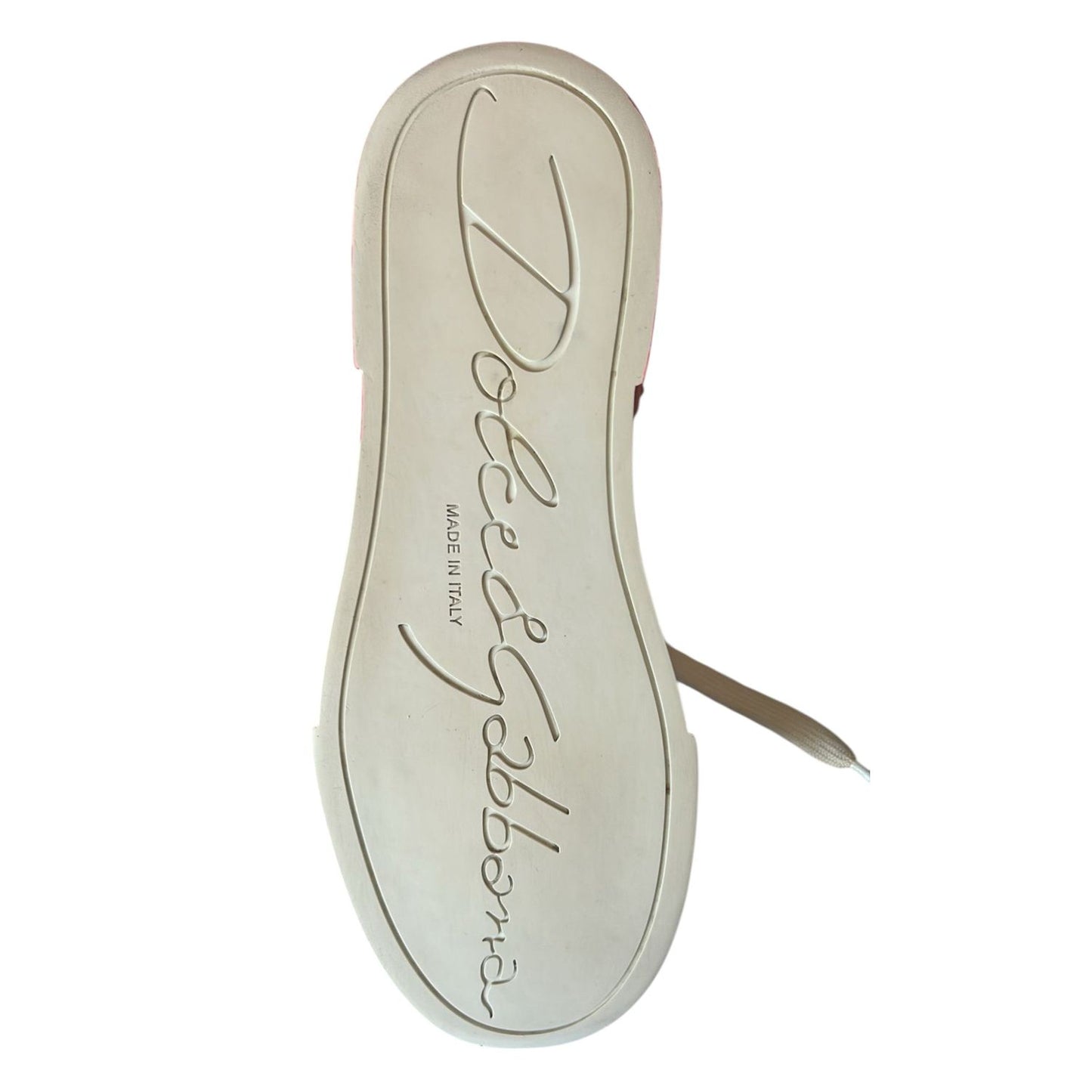Dolce & Gabbana White Red Logo Portofino Sneakers Shoes LA12702-36.5
