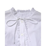 Dolce & Gabbana White Ruffled Lace Embellished Blouse Top TSH852028-38