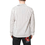 Dolce & Gabbana White Stripes Lounge Pajama Sleepwear Shirt TSH87841-39