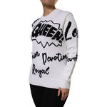 Dolce & Gabbana White Wool Knit Crew Neck Pullover Sweater TSH87546-36