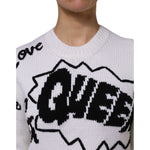 Dolce & Gabbana White Wool Knit Crew Neck Pullover Sweater TSH87546-36