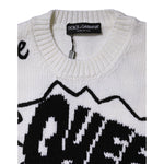 Dolce & Gabbana White Wool Knit Crew Neck Pullover Sweater TSH87546-36