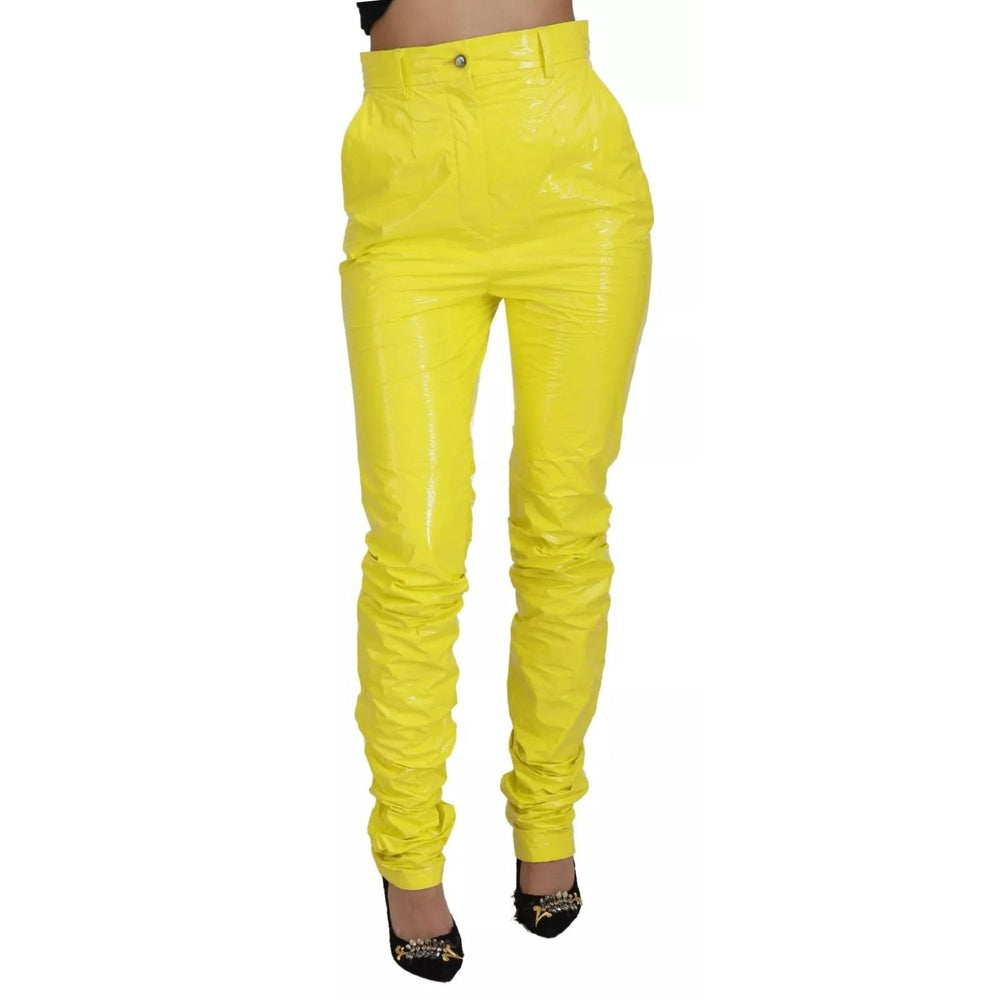 Dolce & Gabbana Yellow High Waist Skinny Women Trouser Pants PAN74202-40