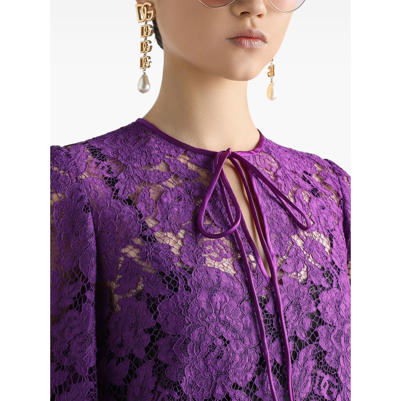 Dolce & Gabbana bell sleeves Lace mini dress