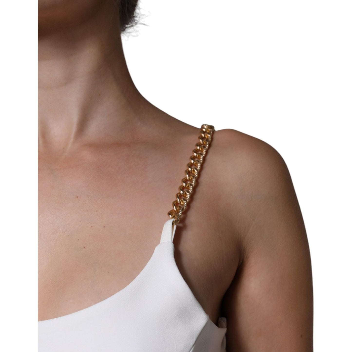 Elisabetta Franchi White Sleeveless Bodycon Sheath Mini Dress DR281372-42