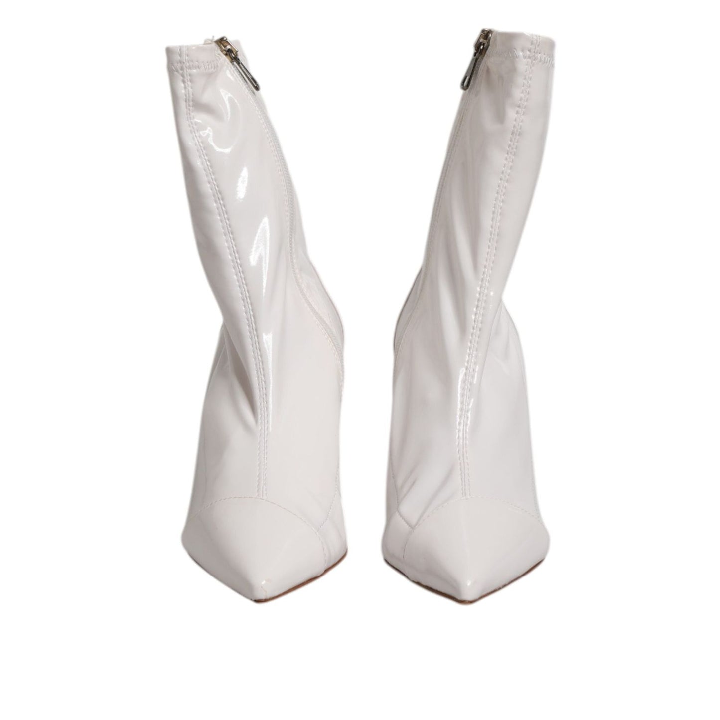 Elisabetta Franchi White Stiletto Heels Mid Calf Boots Shoes LA12619-37