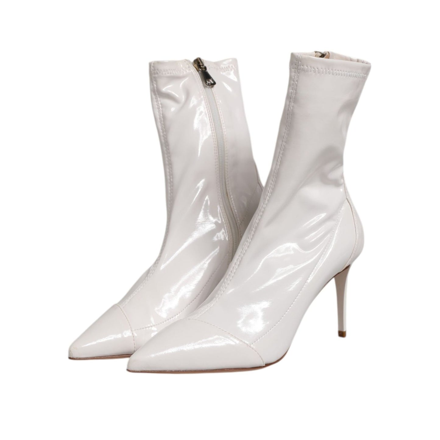 Elisabetta Franchi White Stiletto Heels Mid Calf Boots Shoes LA12619-37