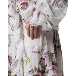Ermanno Scervino White Floral Ruffles Lace Long Sleeves Maxi Dress DR81490-44