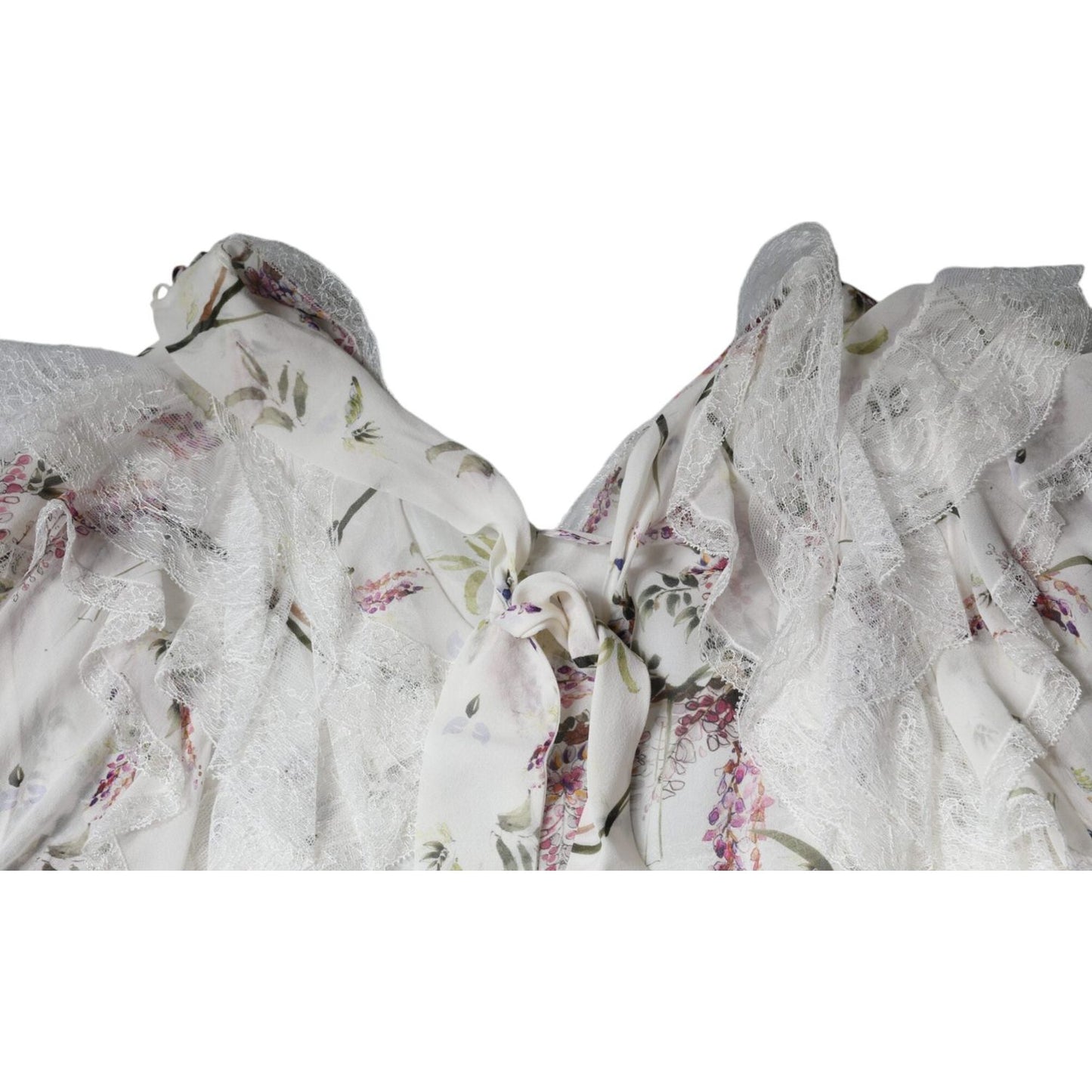 Ermanno Scervino White Floral Ruffles Lace Long Sleeves Maxi Dress DR81490-44
