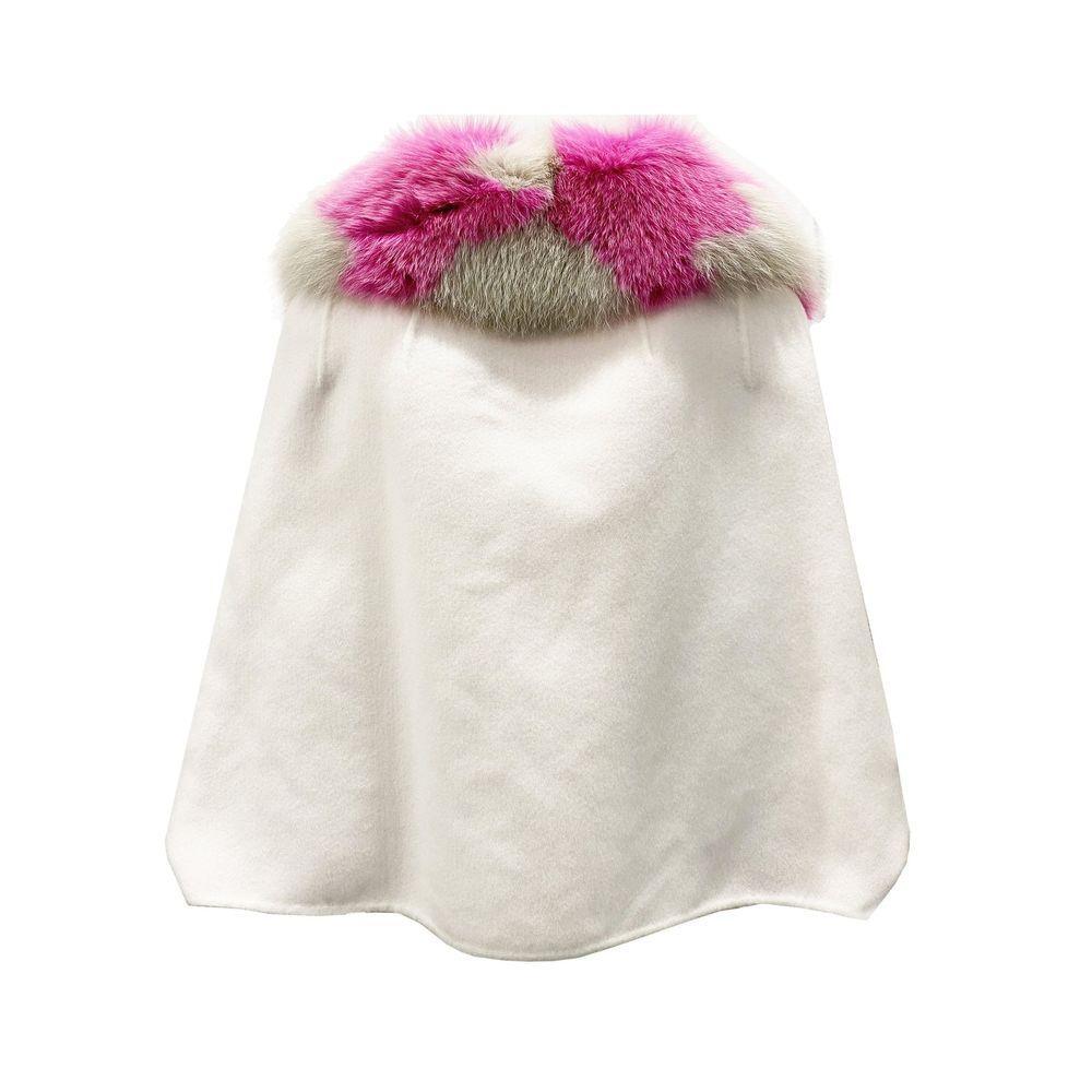 Fendi Fur Collar Cashmere Cape Jacket FE-8736388808916-40