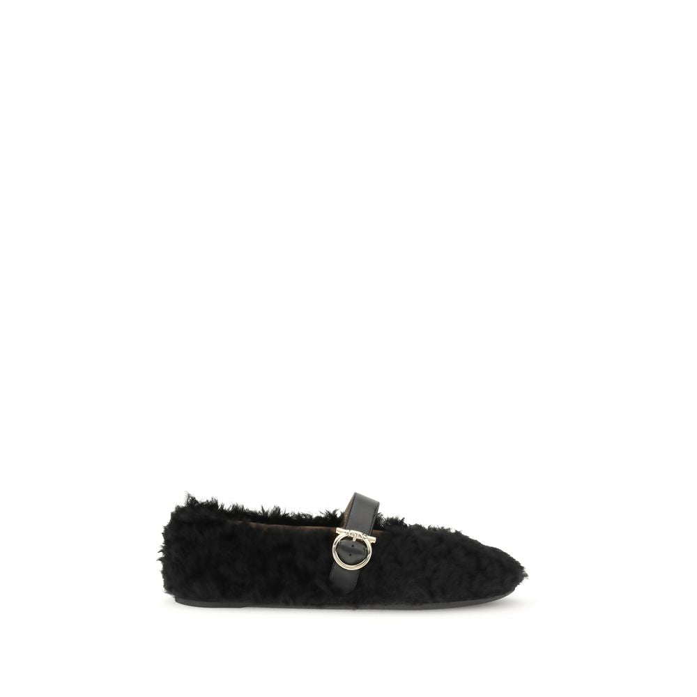 Ferragamo Gancini-embellished Ballerinas FE-787502001-EU35.5/US5.5