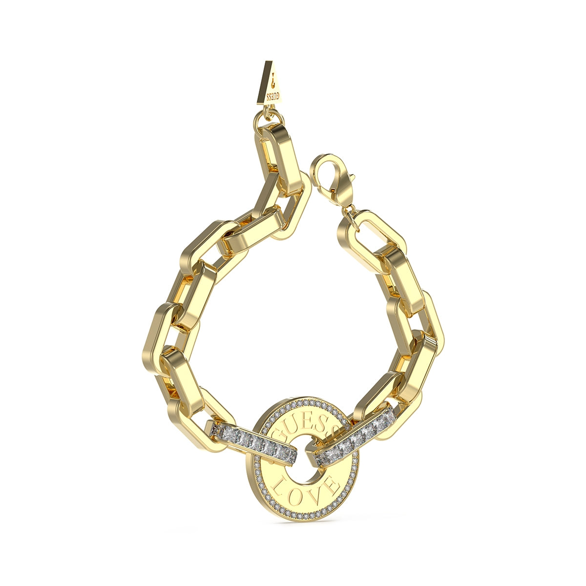 Guess Jewels Jewelry Mod. JUBB04076JWYGS gold chain bracelet with circular charm