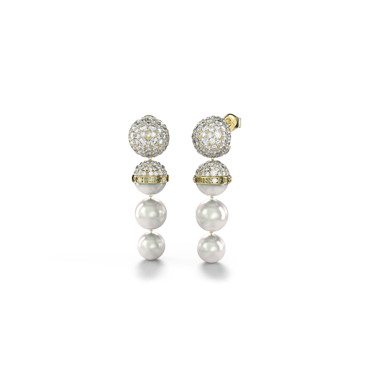 Elegant earrings from GUESS JEWELS JEWELRY Mod. JUBE04450JWYGT-U featuring pearls and crystals