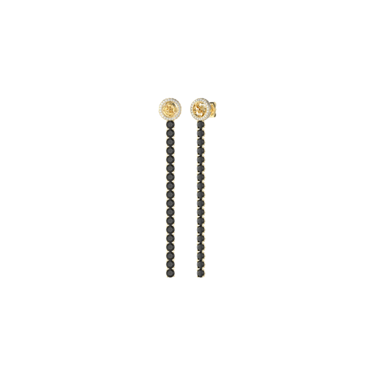 GUESS JEWELS JEWELRY Mod. JUBE05144JWYGBKT-U gold and black beaded earrings