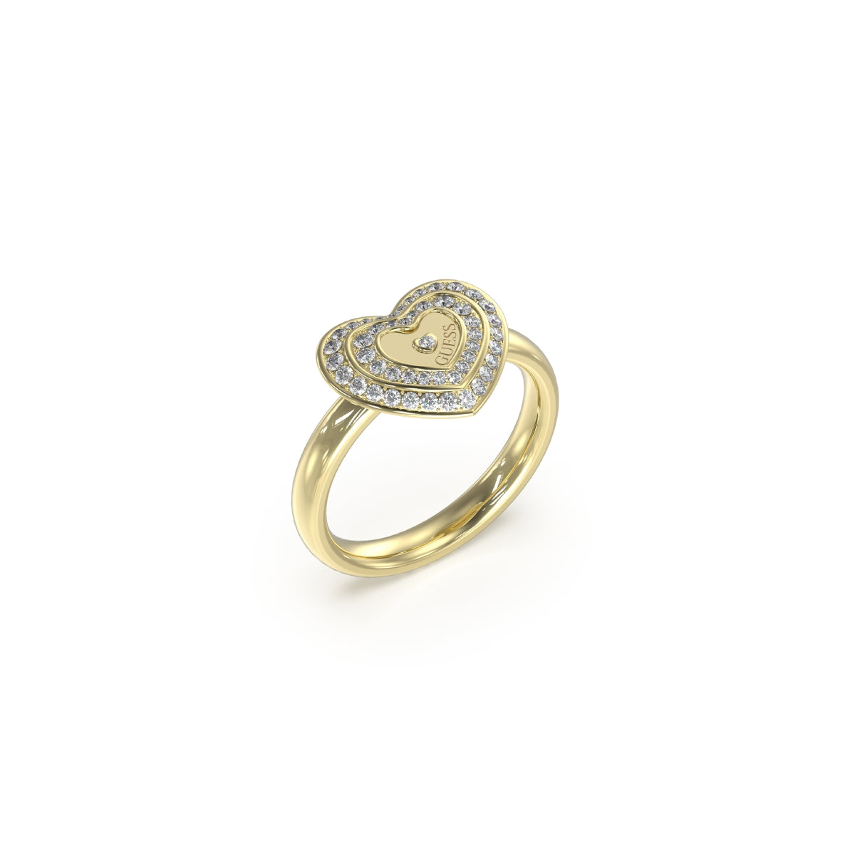 GUESS JEWELS JEWELRY Mod. JUBR04034JWYG54 gold heart ring
