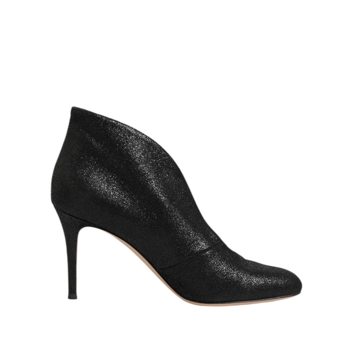 Gianvito Rossi Metallic Black Pump Stiletto Heels Shoes LA12586-39