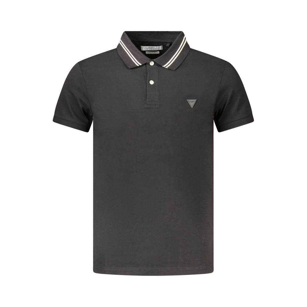 Guess Jeans Black Cotton Polo Shirt GU-39070-M