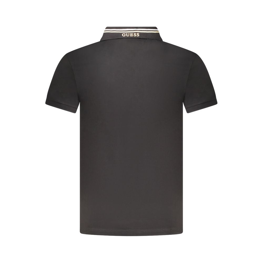 Guess Jeans Black Cotton Polo Shirt GU-39070-M