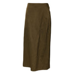 Jil Sander Olive Green Viscose A-line High Waist Midi Skirt SKI2071-34
