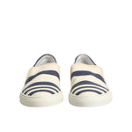 Jucca Blue White Striped Canvas Men Low Top Casual Shoes MV7273-41