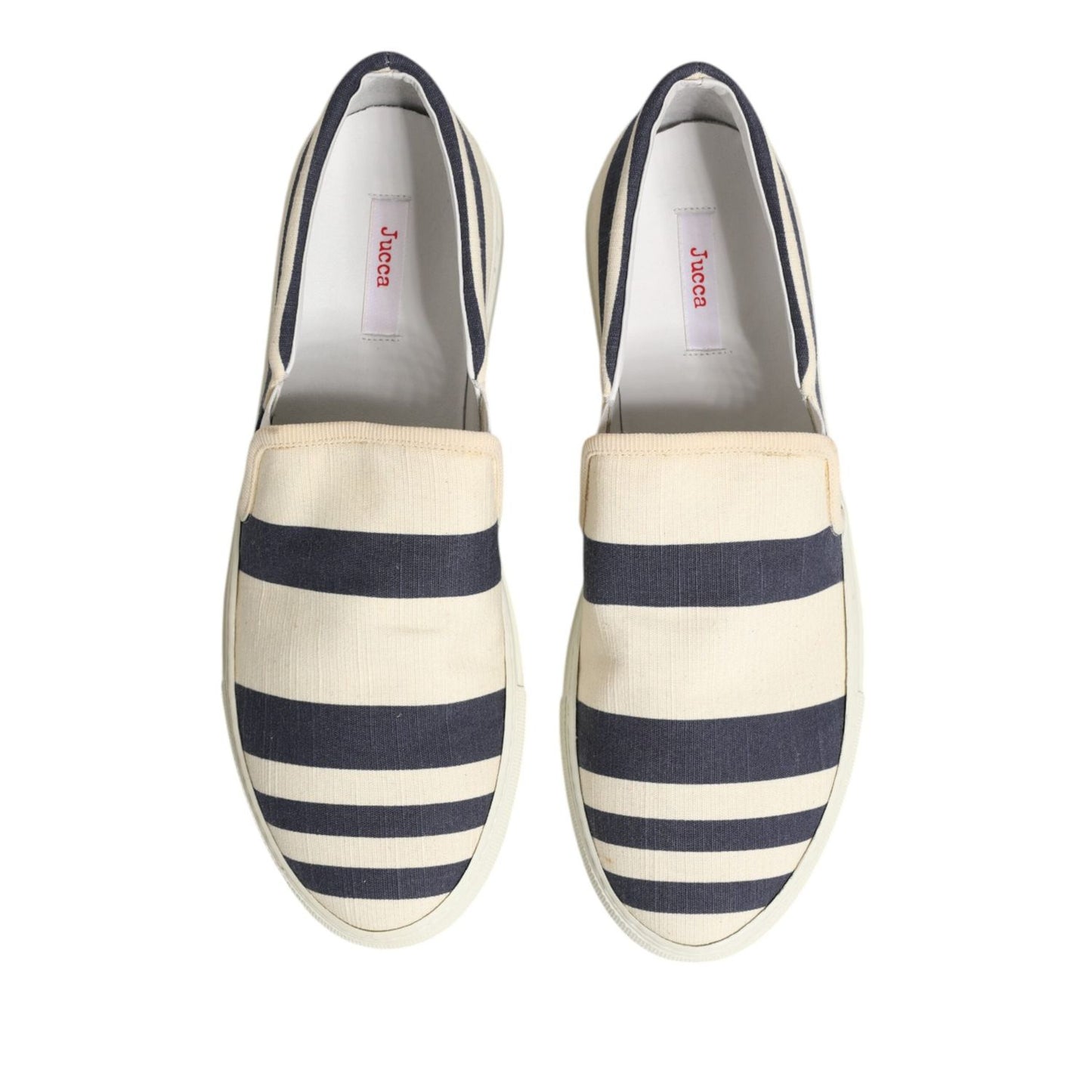 Jucca Blue White Striped Canvas Men Low Top Casual Shoes MV7273-41