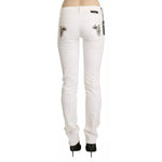 Just Cavalli White Cotton Slim Fit Mid Waist Skinny Trouser Jeans PAN71316-27