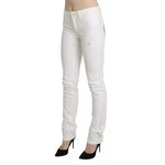 Just Cavalli White Cotton Slim Fit Mid Waist Skinny Trouser Jeans PAN71316-27
