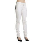 Just Cavalli White Cotton Slim Fit Mid Waist Skinny Trouser Jeans PAN71316-27