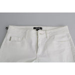 Just Cavalli White Cotton Slim Fit Mid Waist Skinny Trouser Jeans PAN71316-27