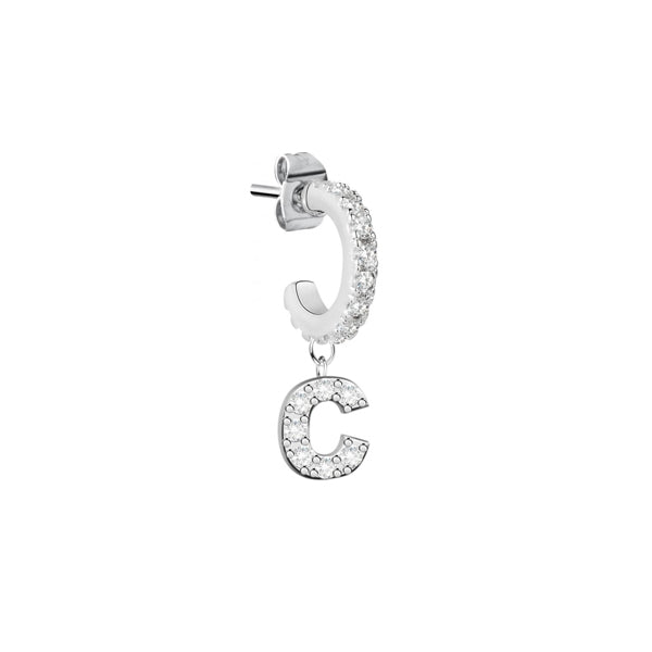 Silver earring with letter C charm from LA PETITE STORY JEWELRY Mod. LPS02ARQ49