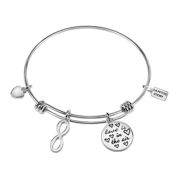 LA PETITE STORY JEWELRY Mod. LPS05APZ03 silver bracelet with heart, infinity, and charm pendants