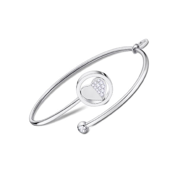 Elegant silver bracelet from LOTUS JEWELS JEWELRY Mod. LS2169-2/2 featuring a heart-shaped design with sparkling accents.
