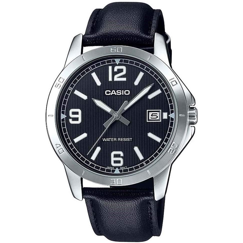 CASIO COLLECTION Mod. CASUAL DATE. LEATHER - BLACK MTP-V004L-1BUDF