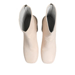 Maison Margiela White Calf Leather Can Heel Boots Shoes LA12578-40