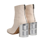 Maison Margiela White Calf Leather Can Heel Boots Shoes LA12578-40