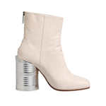 Maison Margiela White Calf Leather Can Heel Boots Shoes LA12578-40