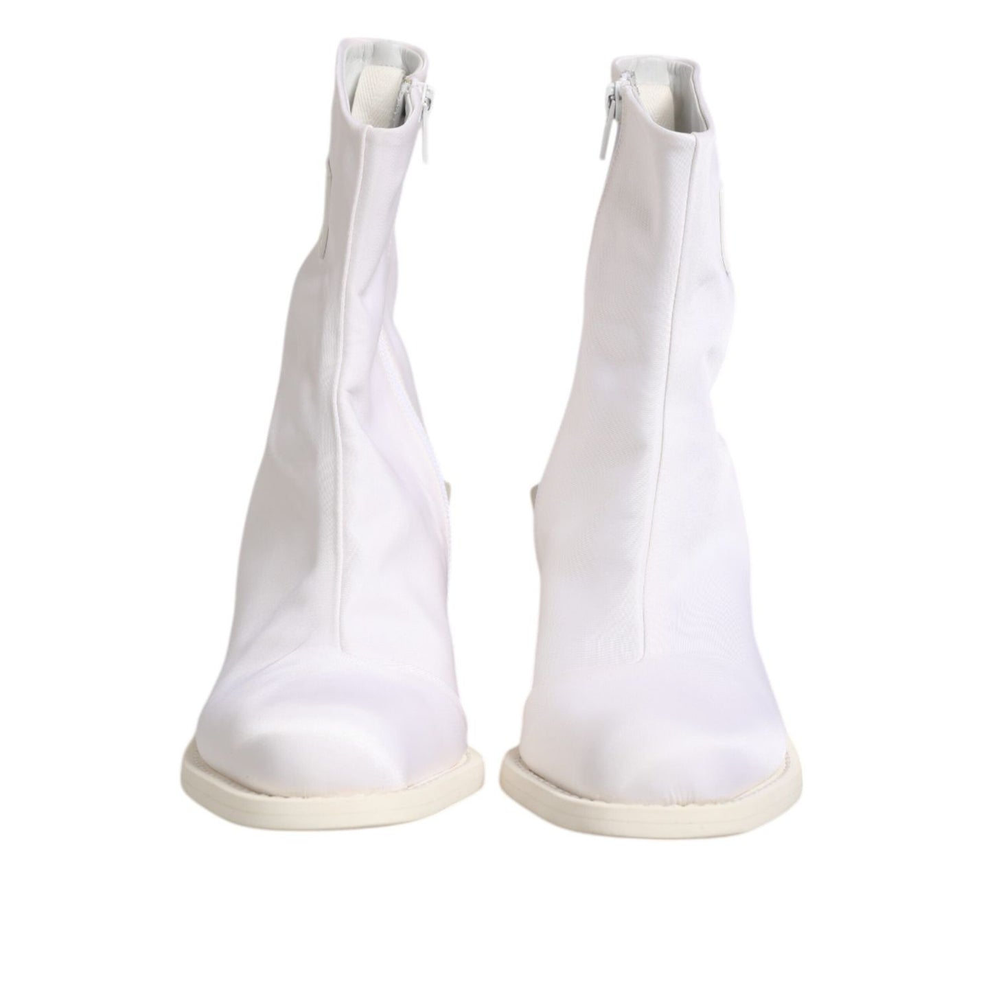 Maison Margiela White Square Heel Zip Ankle Boots Shoes LA12596-40