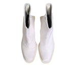 Maison Margiela White Square Heel Zip Ankle Boots Shoes LA12596-40