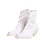 Maison Margiela White Square Heel Zip Ankle Boots Shoes LA12596-40