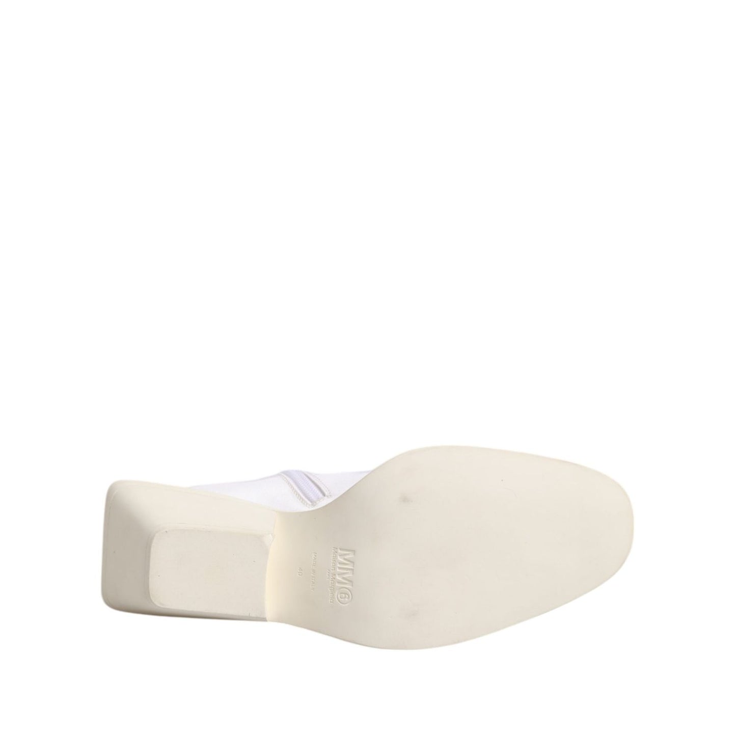 Maison Margiela White Square Heel Zip Ankle Boots Shoes LA12596-40