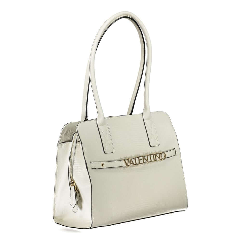 Mario Valentino White Polyethylene Handbag with 2 handles and zipper closure
