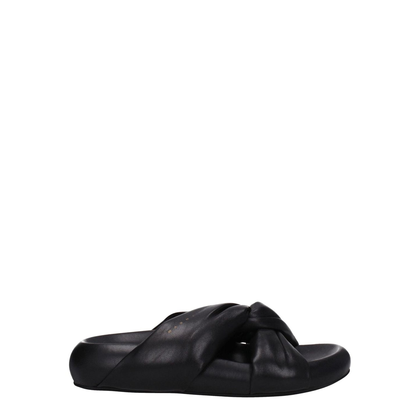 Marni Black Leather Slippers Sandals MA-8547442884873-EU38/US8