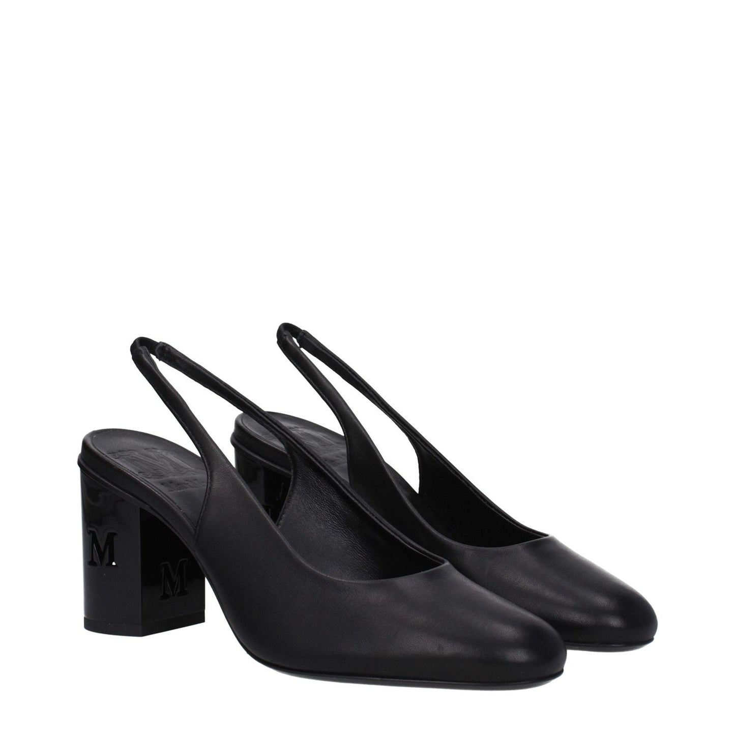 Max Mara Black Leather High Heel Pumps MA-8616497873161-EU38.5/US8.5