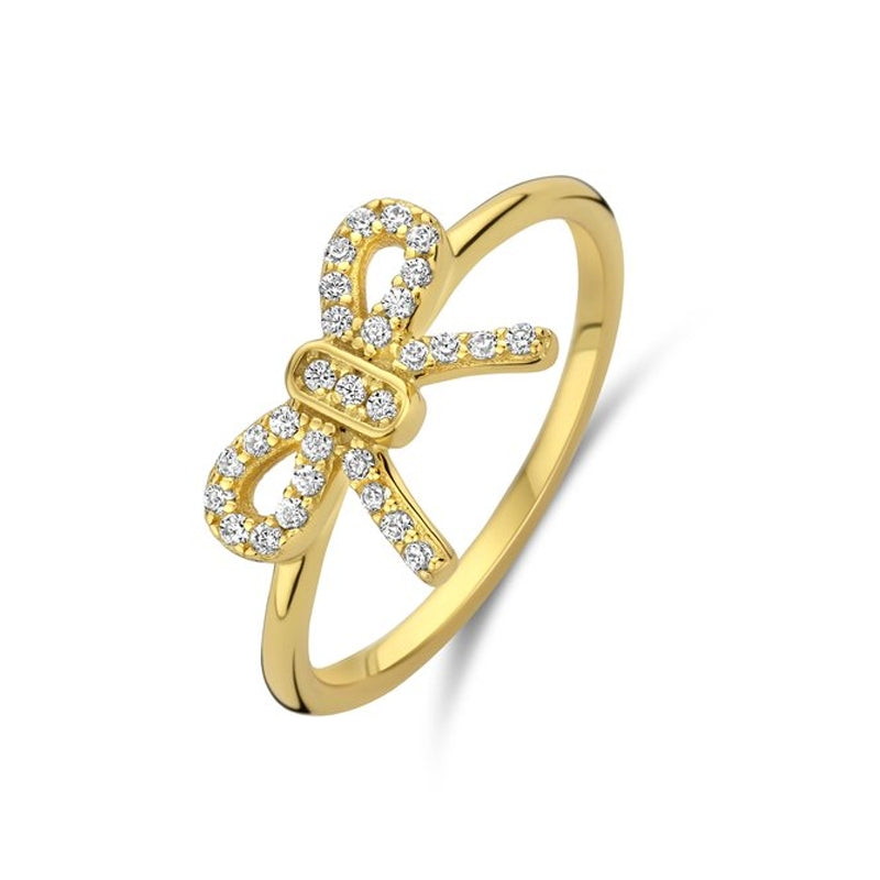 NEW BLING Mod. 9NB-1553-60 gold ring with diamond bow design