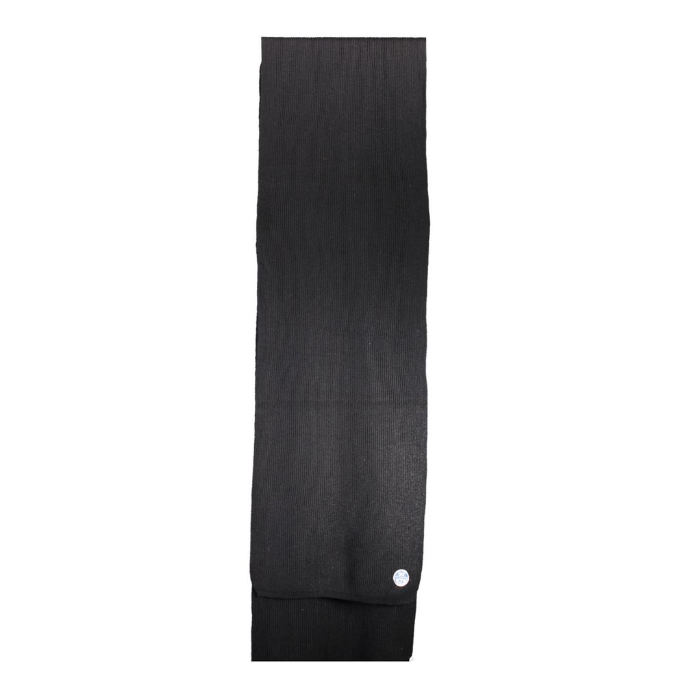 North Sails Black Cotton Scarf, 30x190 cm with logo application, elegant black accessory