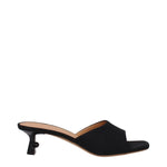 Off-White Black Linen Flat Sandals OF-9256108097801-EU36/US6
