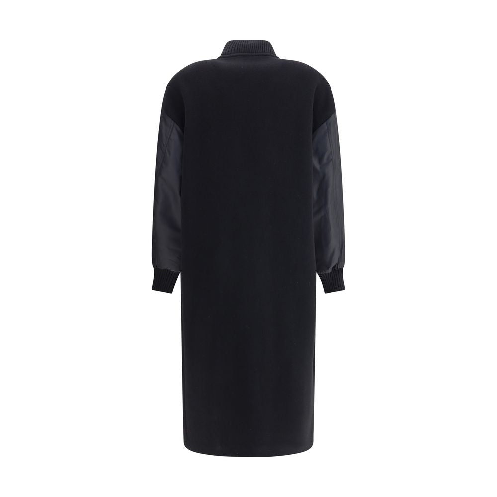 PINKO Long Coat in wool-blend cloth and technical satin PI-105640A2SLZ99-M